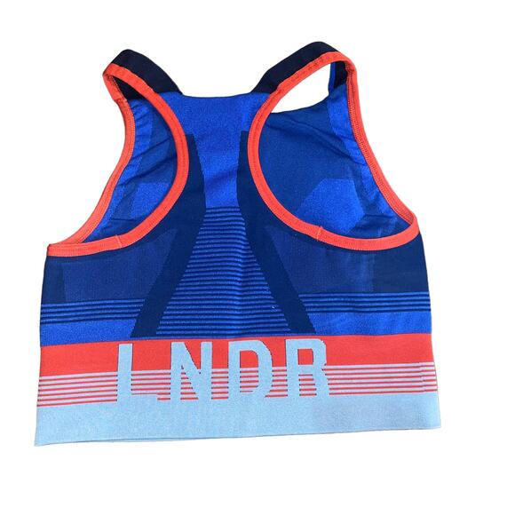 LNDR Activewear Athletic Gorp Pullover Racerback Sports bra XS/S Red Blue - Picture 2 of 5